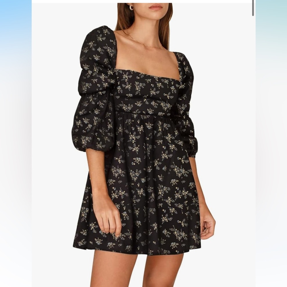 Floral Black Dress